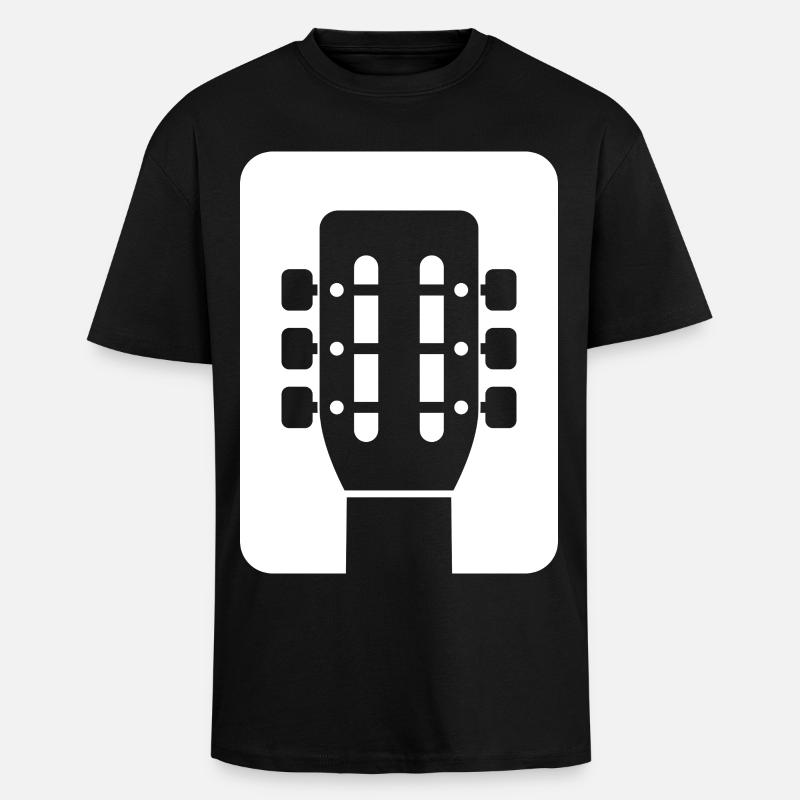 Emblème de guitare - T-shirt unisexe oversize épais - noir