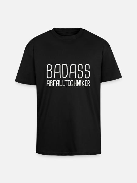 Waste Technician Badass - Unisex Oversized Heavyweight T-shirt - black