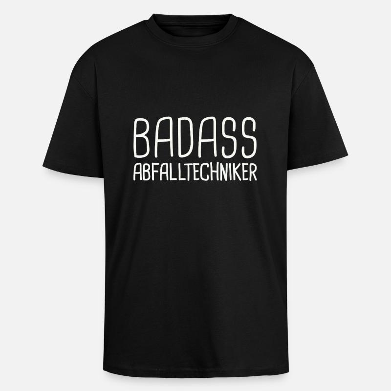 Technicien des déchets Badass - T-shirt unisexe oversize épais - noir