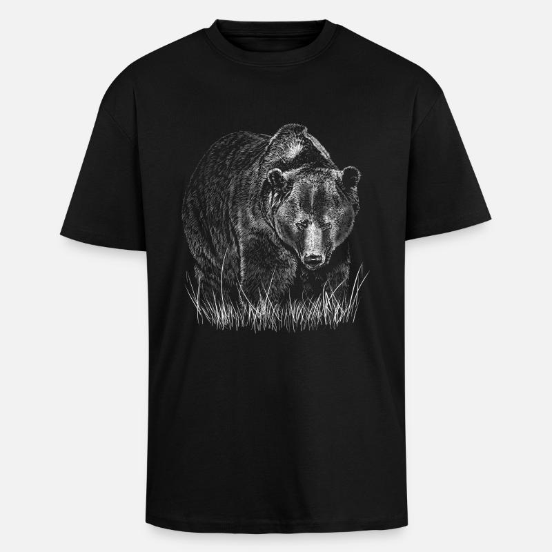Bär - Oversized Heavyweight Unisex T-Shirt - Schwarz