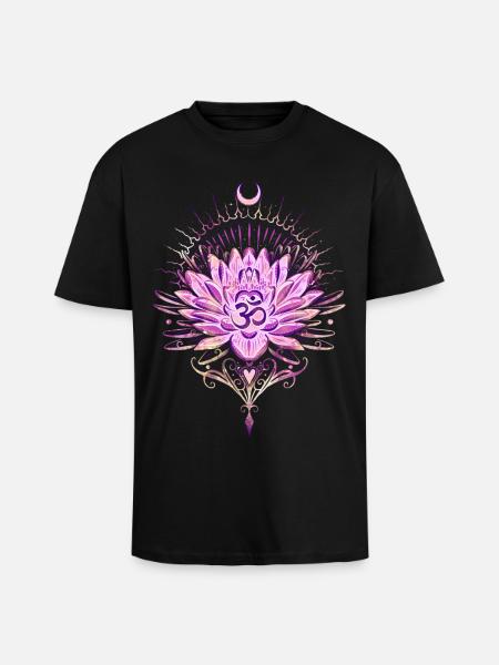 Lotus Lotusblume Om Symbol - Oversized Heavyweight Unisex T-Shirt - Schwarz