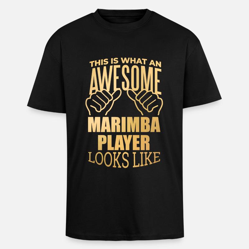 Marimba - Oversized Heavyweight Unisex T-Shirt - Schwarz