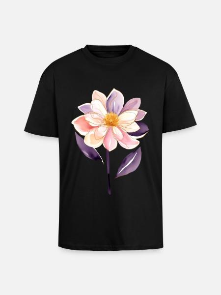 fleur B - T-shirt unisexe oversize épais - noir