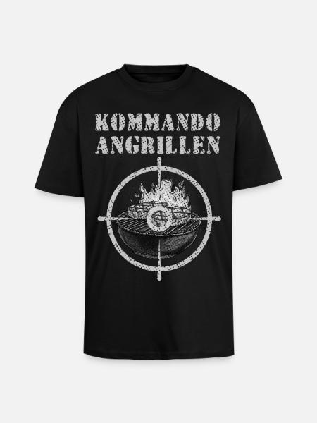 Feuergrill mit Zielscheibe & Grillszene - Oversized Heavyweight Unisex T-Shirt - Schwarz