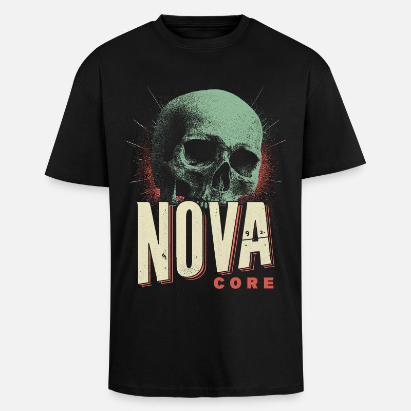 Nova Core Schädel - Oversized Heavyweight Unisex T-Shirt - Schwarz