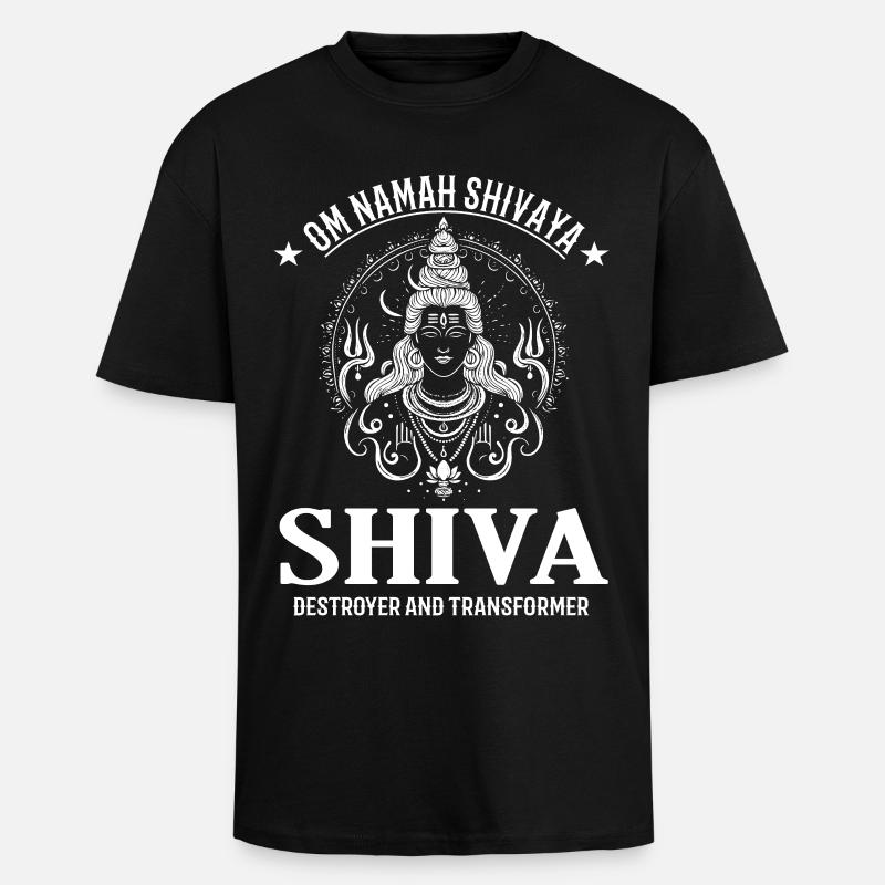 Shiva Design – Divinité puissante - T-shirt unisexe oversize épais - noir