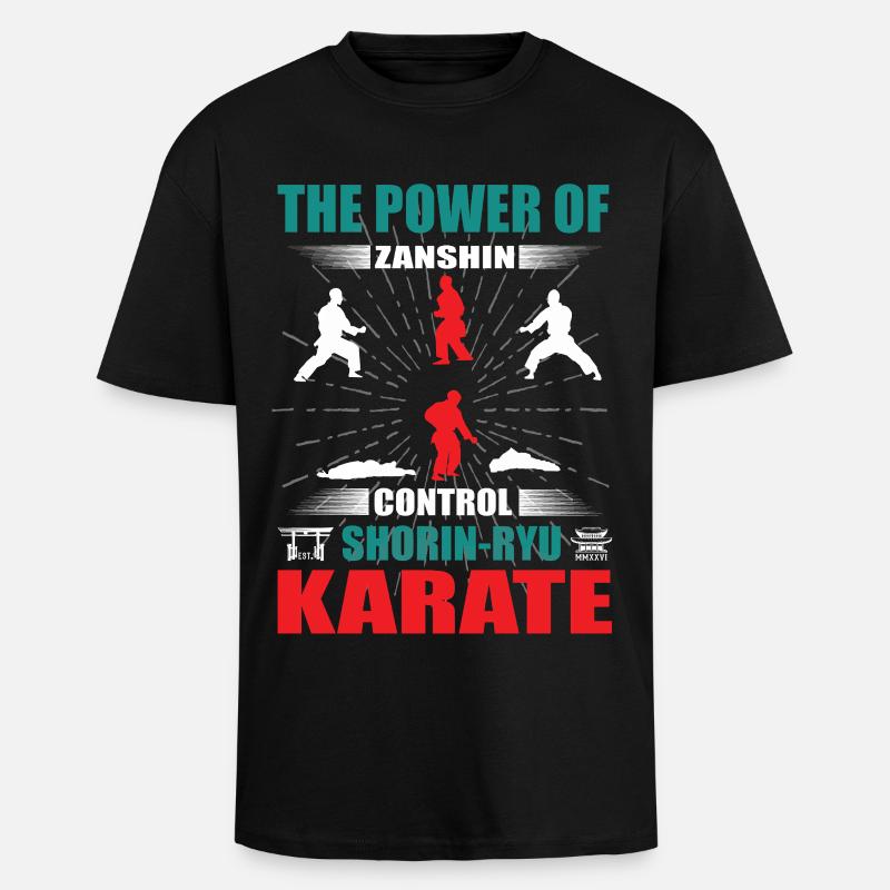 Shorin-Ryu Karaté Zanshin Design - T-shirt unisexe oversize épais - noir