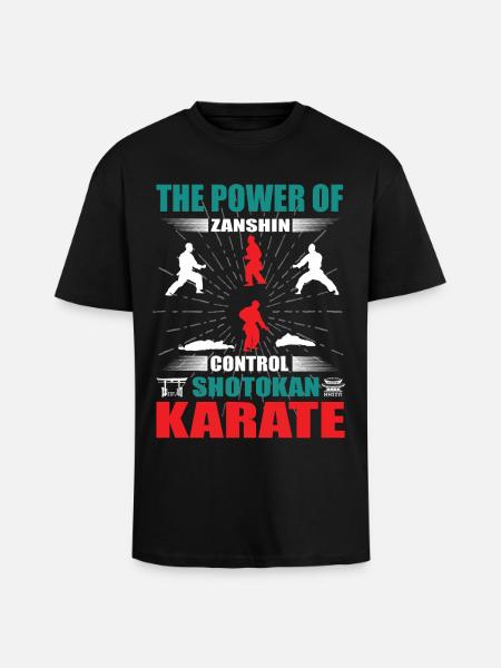 Shotokan Karate Zanshin Design - Unisex Oversized Heavyweight T-shirt - black