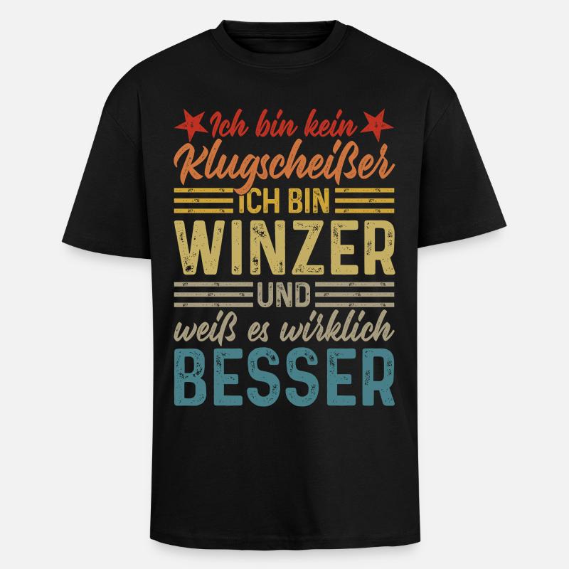 Winemaker - Not a smartass - Unisex Oversized Heavyweight T-shirt - black