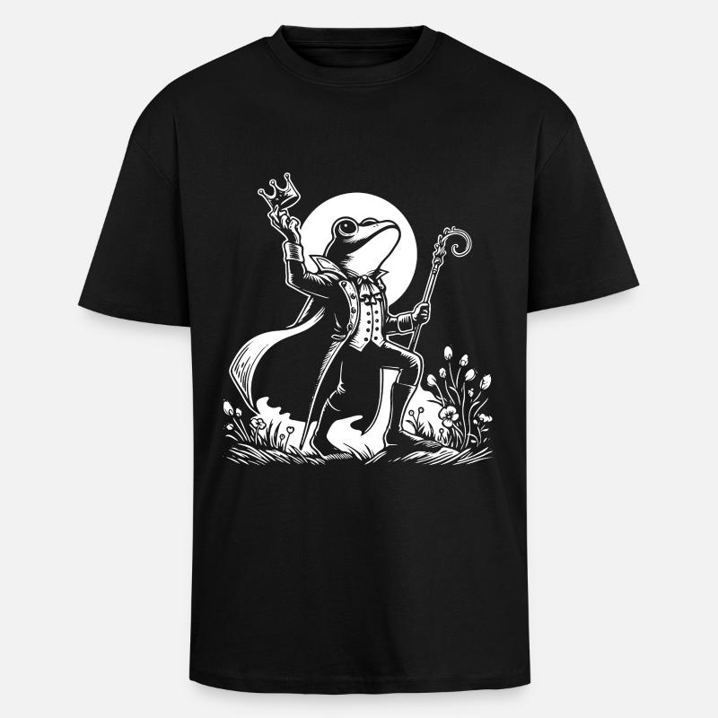 Froschkönig – Märchenhaftes Design - Oversized Heavyweight Unisex T-Shirt - Schwarz