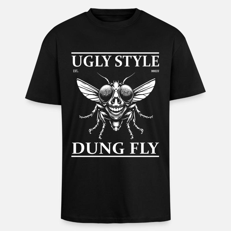 Mistfliege – Ugly Style Funny Design - Oversized Heavyweight Unisex T-Shirt - Schwarz