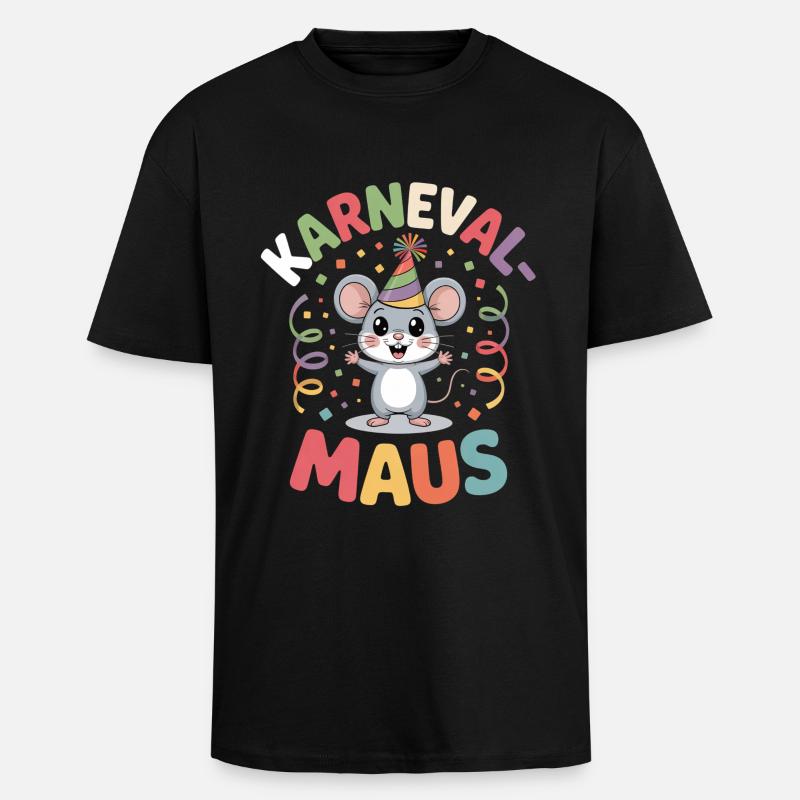 Karnevalsmaus Karneval Köln Kölner Karnevals Maus - Oversized Heavyweight Unisex T-Shirt - Schwarz