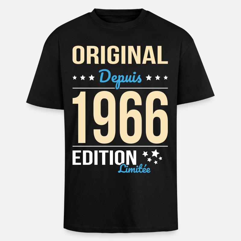 Original seit 1966 – 60-jähriges Jubiläum - Oversized Heavyweight Unisex T-Shirt - Schwarz