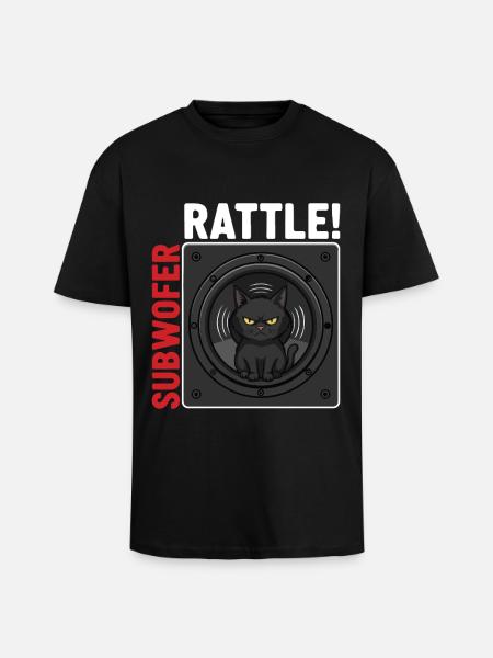 Subwoofer Rattle Chat Musique Basses - T-shirt unisexe oversize épais - noir