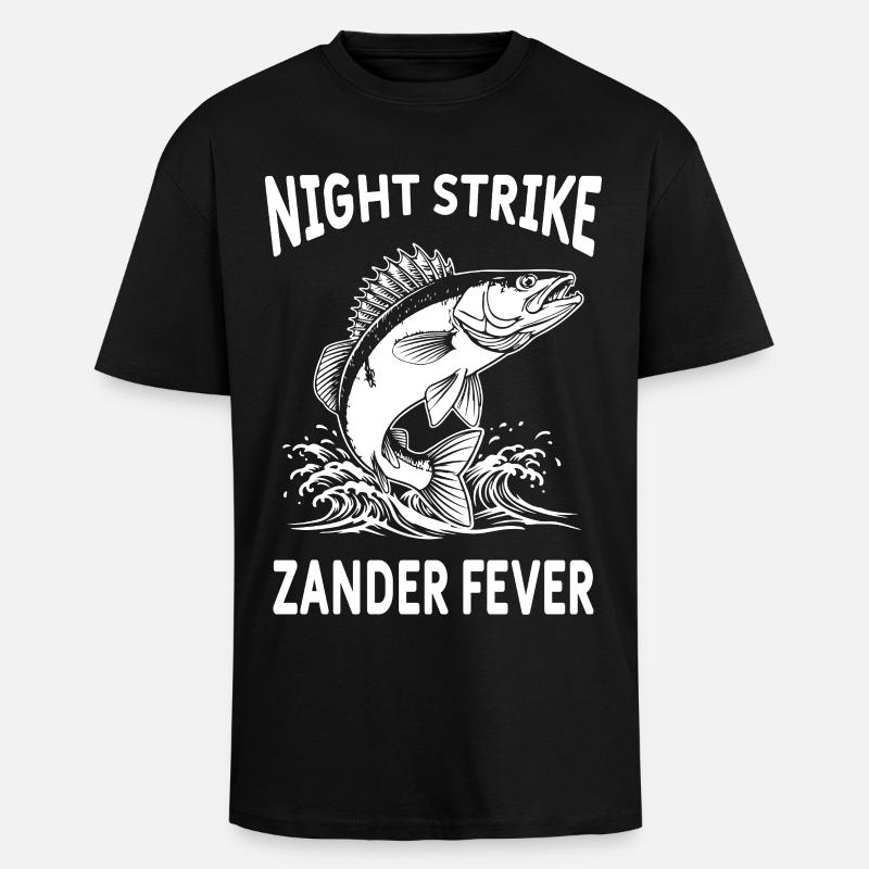 Pêche Rivière Sandre Night Strike - T-shirt unisexe oversize épais - noir