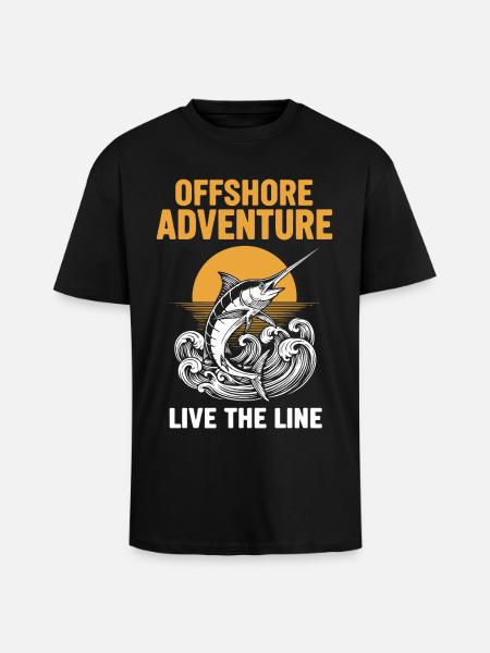 Pêche Mer Espadon Offshore Adventure - T-shirt unisexe oversize épais - noir
