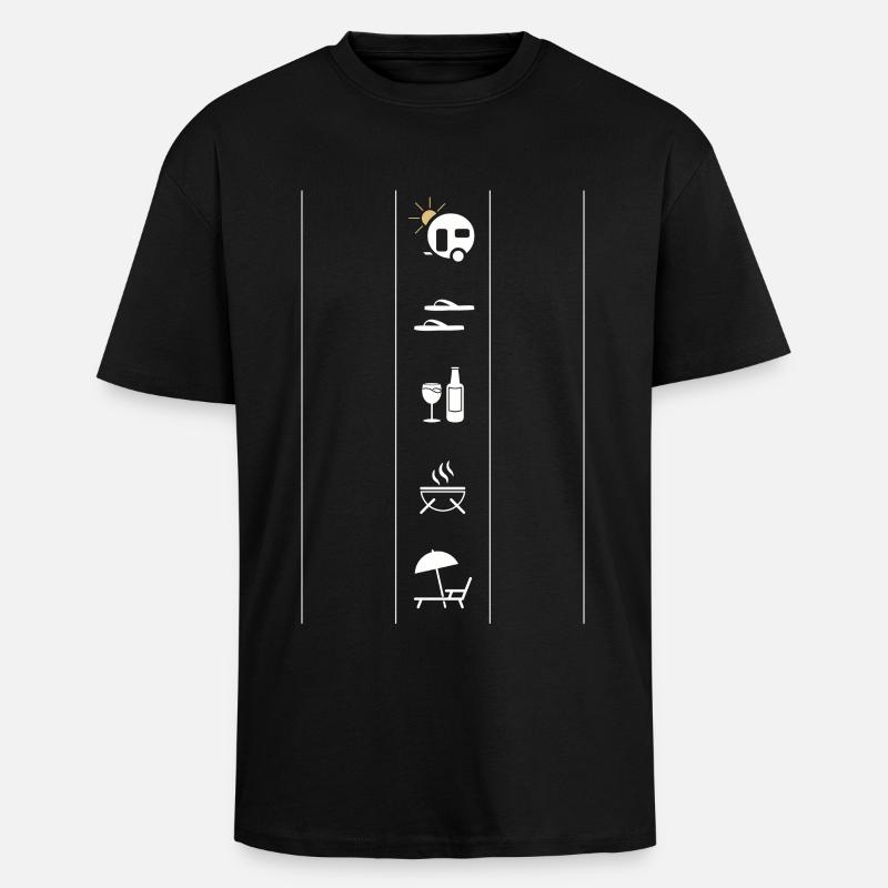 Des_Campers_Glueck_final2 - Oversized Heavyweight Unisex T-Shirt - Schwarz