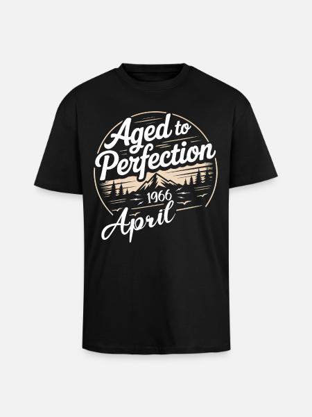 April 1966 birthday april 1966 - Unisex Oversized Heavyweight T-shirt - black