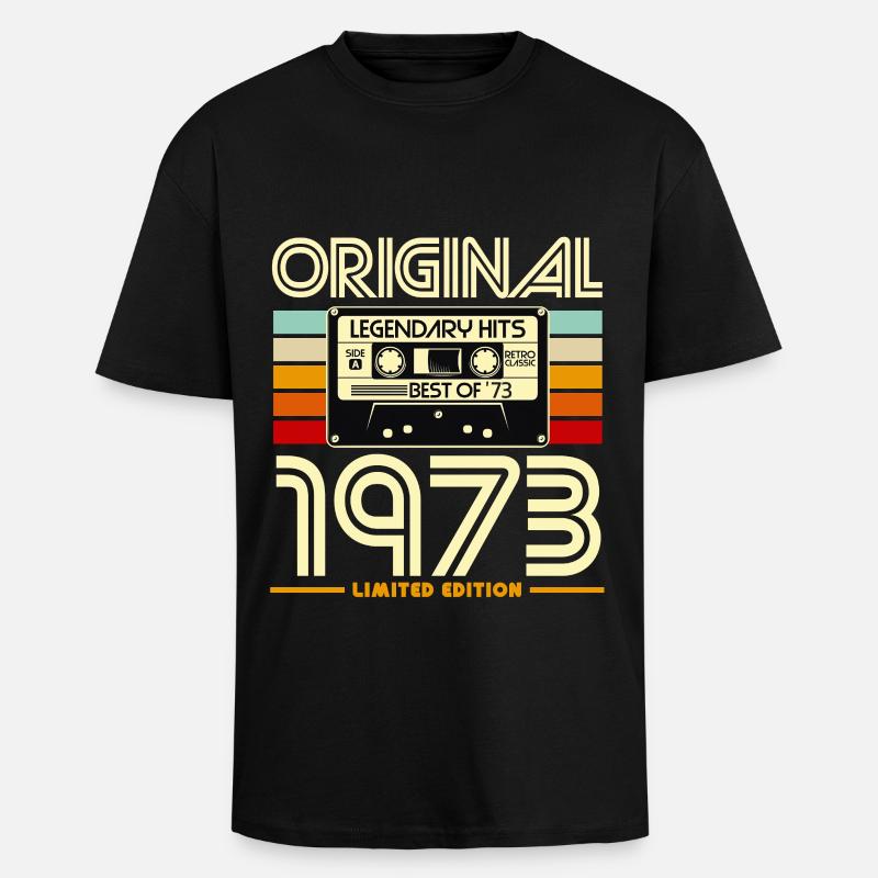 Original 1973 Cassette Rétro - T-shirt unisexe oversize épais - noir