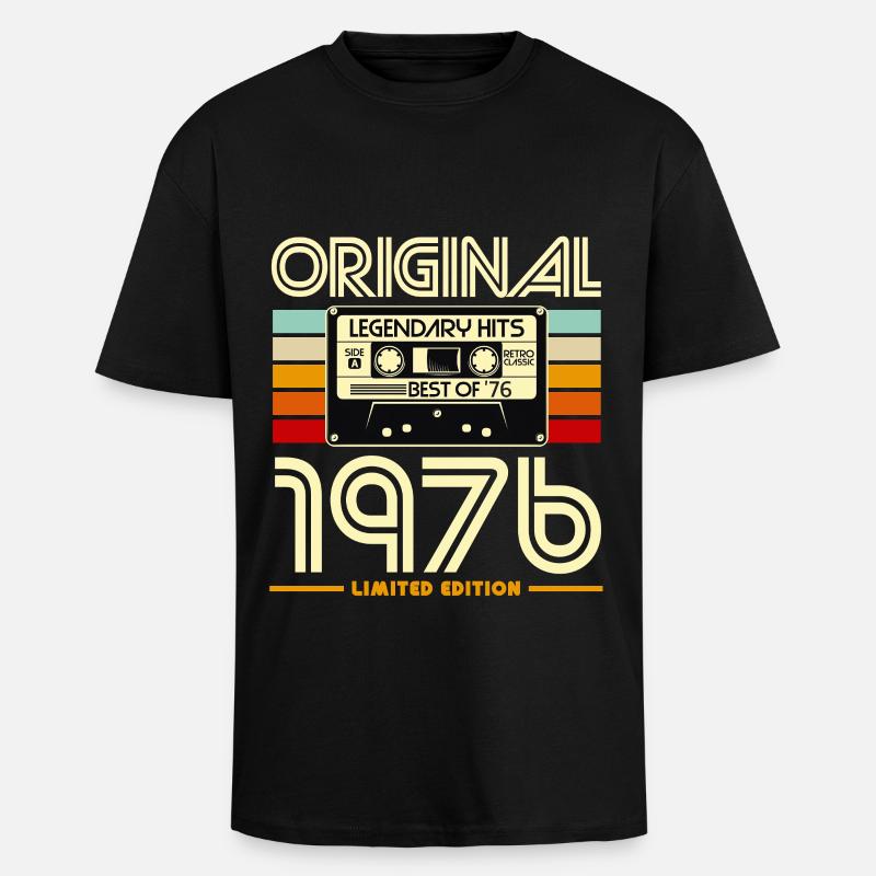 Original 1976 Retro Cassette - Unisex Oversized Heavyweight T-shirt - black