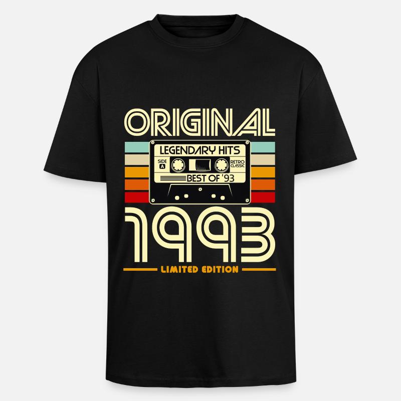Original 1993 Cassette Rétro - T-shirt unisexe oversize épais - noir