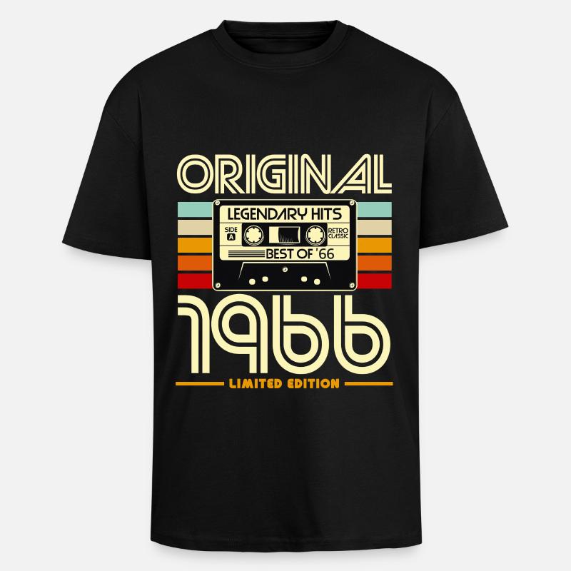 Original 1966 Cassette Retro - Unisex Oversized Heavyweight T-shirt - black