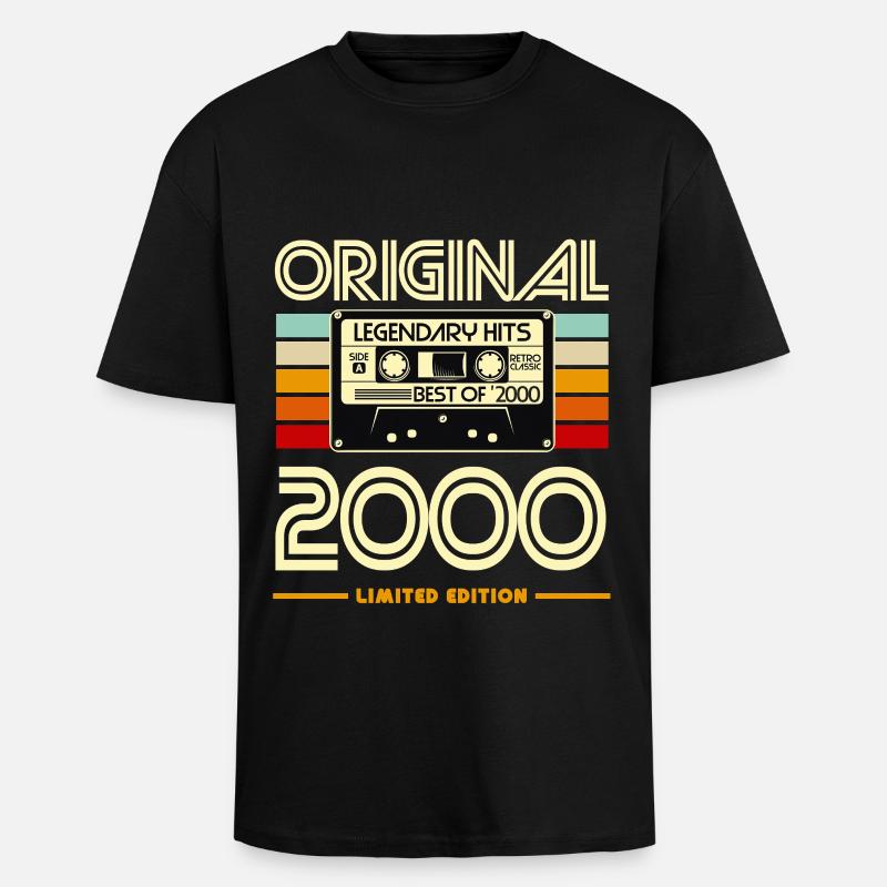 Cassette Original 2000 Retro Hits - T-shirt unisexe oversize épais - noir