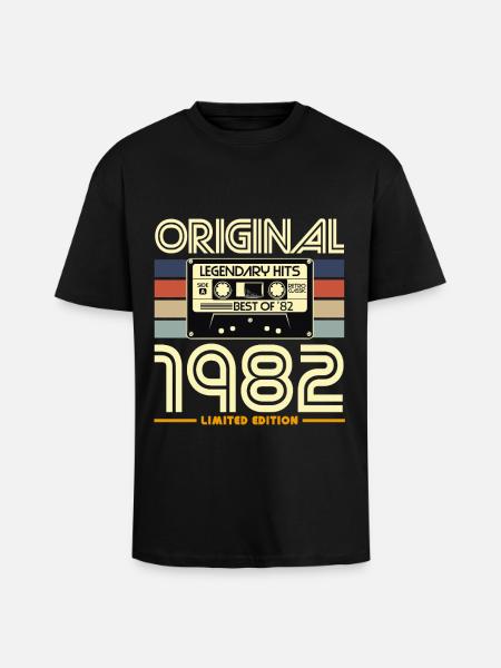 Original 1982 Limited Edition - Unisex Oversized Heavyweight T-shirt - black