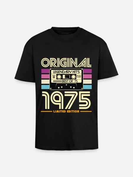 Limitierte Retro-Kassette von 1975 - Oversized Heavyweight Unisex T-Shirt - Schwarz