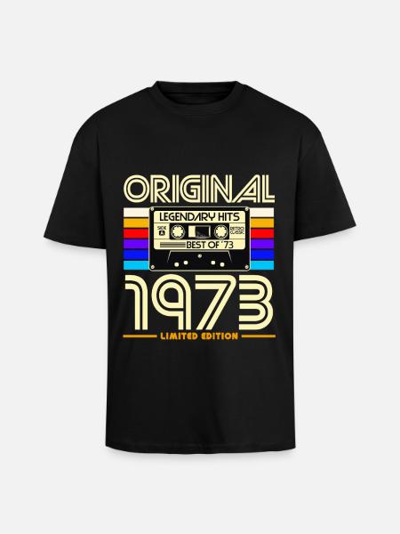 Originale Retro-Kassette von 1973 - Oversized Heavyweight Unisex T-Shirt - Schwarz