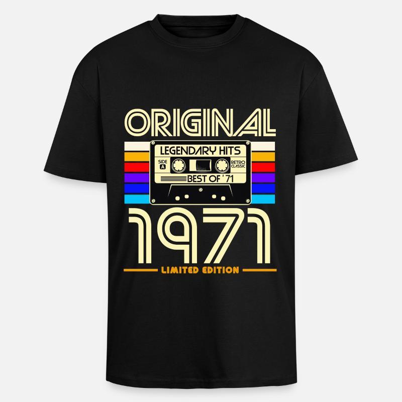 Cassettes 1971 Édition Limitée - T-shirt unisexe oversize épais - noir