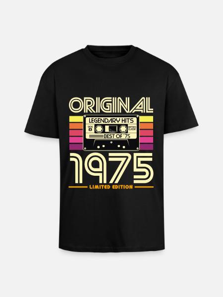 Original 1975 Cassette Limited - Unisex Oversized Heavyweight T-shirt - black