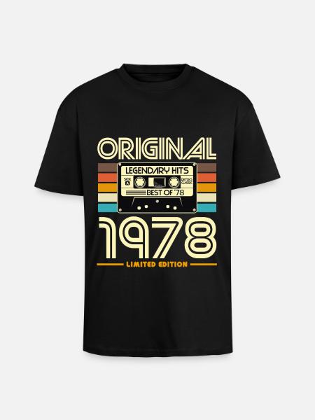 Cassette rétro 1978 édition limitée - T-shirt unisexe oversize épais - noir