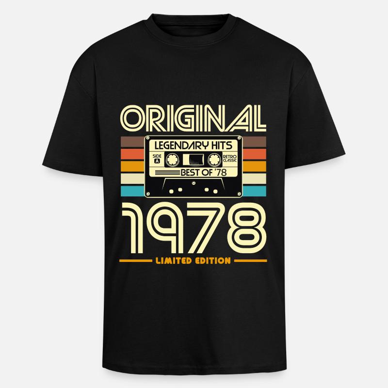 Cassette rétro 1978 édition limitée - T-shirt unisexe oversize épais - noir