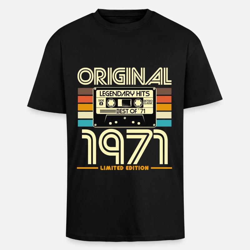 Originale limitierte Retro-Kassette von 1971 - Oversized Heavyweight Unisex T-Shirt - Schwarz