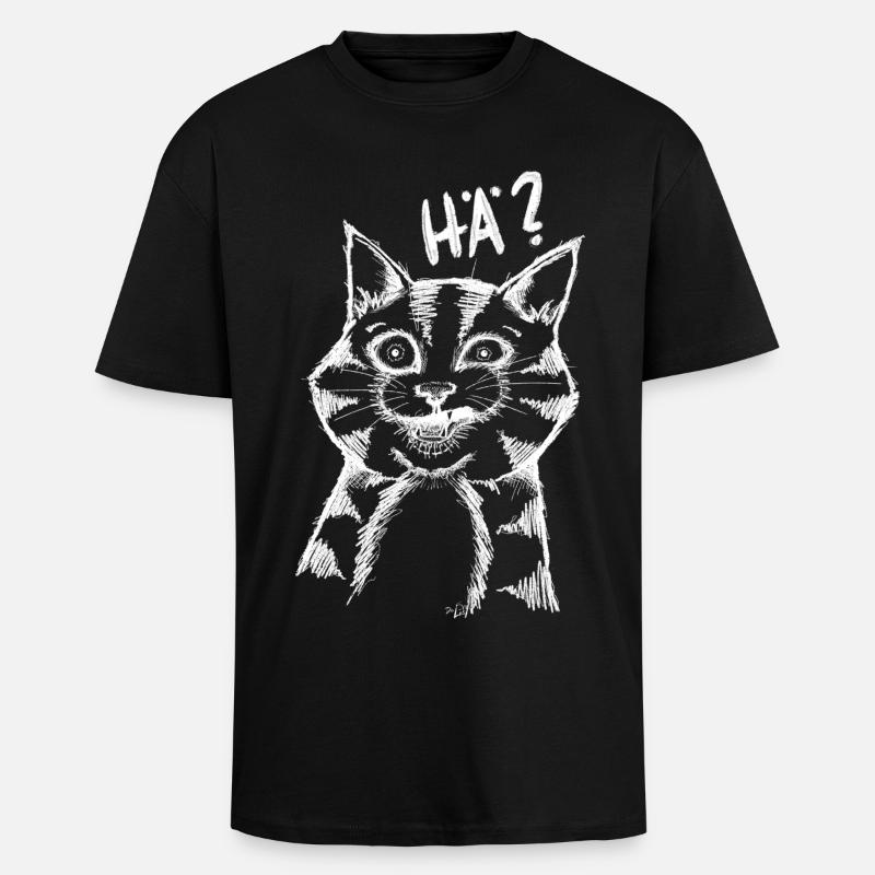 HÄ CAT - Oversized Heavyweight Unisex T-Shirt - Schwarz