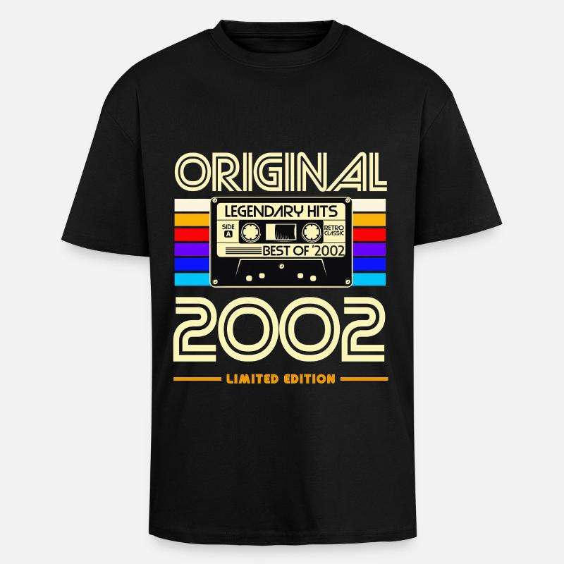 Original 2002 Cassette Retro - Unisex Oversized Heavyweight T-shirt - black