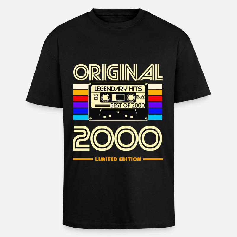 Original 2000 Nostalgia Cassette Limited - Unisex Oversized Heavyweight T-shirt - black
