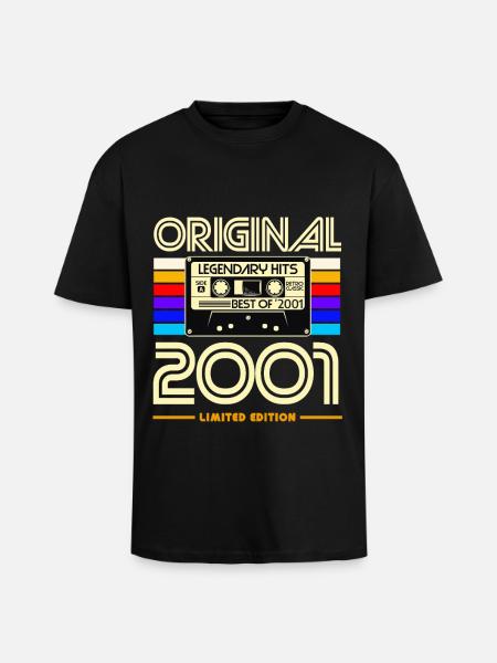 Original 2001 Cassette Limited Edition - Unisex Oversized Heavyweight T-shirt - black