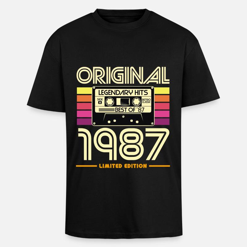 Original 1987 Cassette Retro - T-shirt unisexe oversize épais - noir