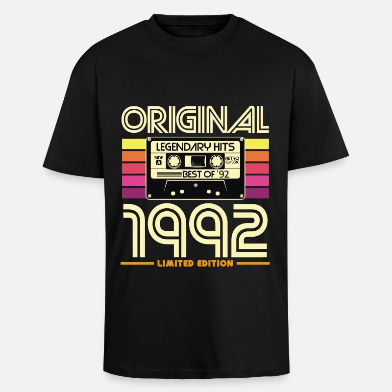 Original 1992 Cassette Retro - Unisex Oversized Heavyweight T-shirt - black