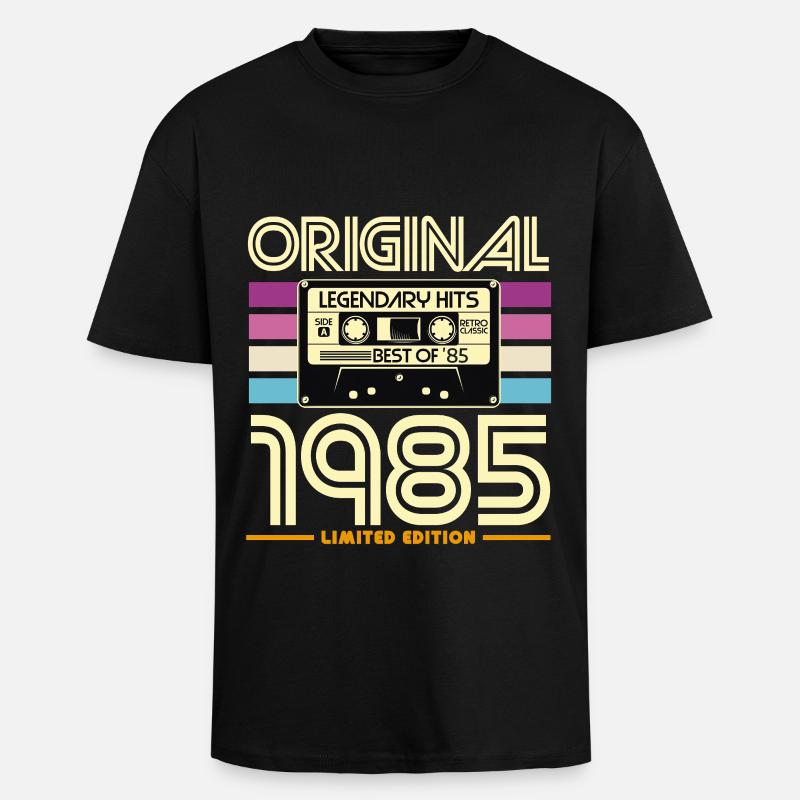 Original 1985 Cassette Retro Tee - T-shirt unisexe oversize épais - noir