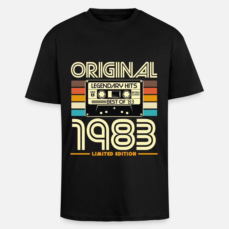 Originale Retro-Kassette von 1983 - Oversized Heavyweight Unisex T-Shirt - Schwarz