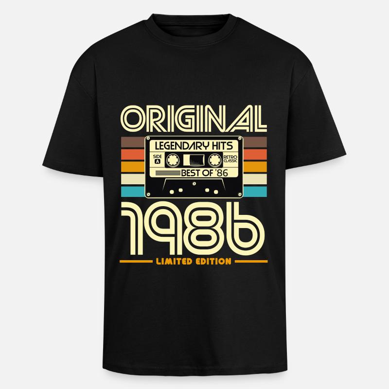 Originale limitierte Retro-Kassette von 1986 - Oversized Heavyweight Unisex T-Shirt - Schwarz