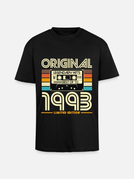 Original 1993 Edition Cassette - Unisex Oversized Heavyweight T-shirt - black