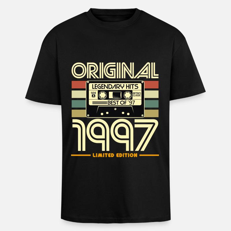 Cassette 1997 Original Hits - Unisex Oversized Heavyweight T-shirt - black