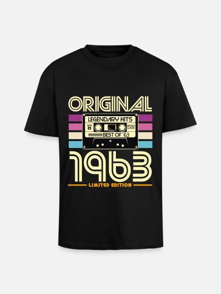 Limitierte Kassette von 1963 - Oversized Heavyweight Unisex T-Shirt - Schwarz