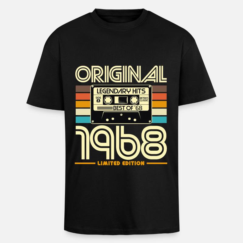 Original 1968 Cassette Retro - T-shirt unisexe oversize épais - noir