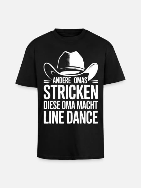 Omas Line Dance - Oversized Heavyweight Unisex T-Shirt - Schwarz