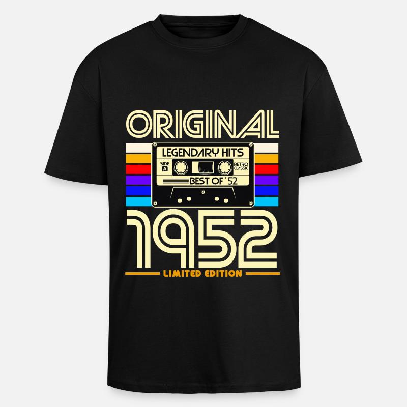 Original 1952 Retro Cassette - Unisex Oversized Heavyweight T-shirt - black